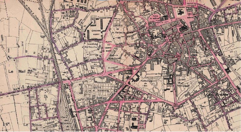 Plan Bourg rues surlignees